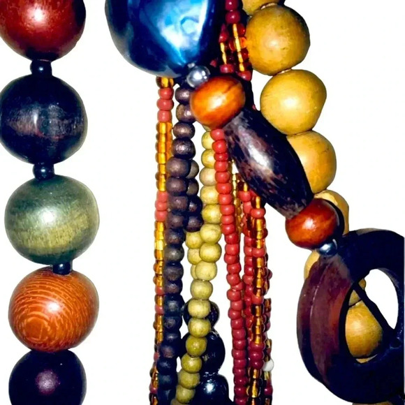 Lot of Wood Wooden Bead Beaded Necklaces - Picture 6 of 7